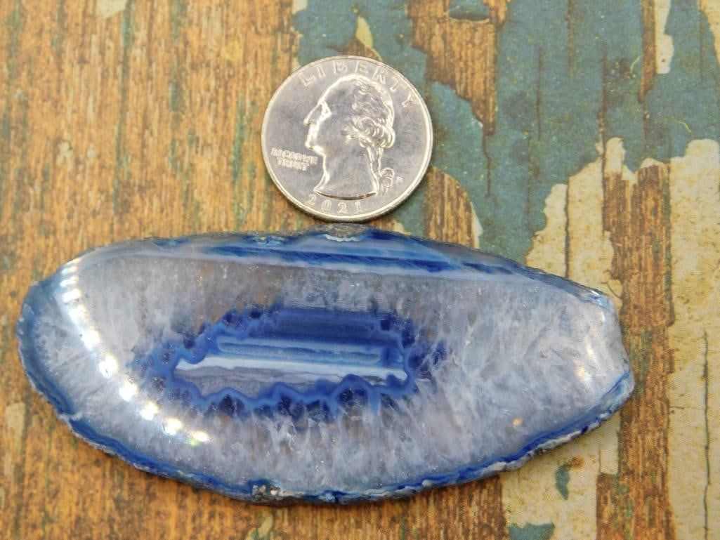 AGATE SLICE ROCK STONE LAPIDARY SPECIMEN - 3