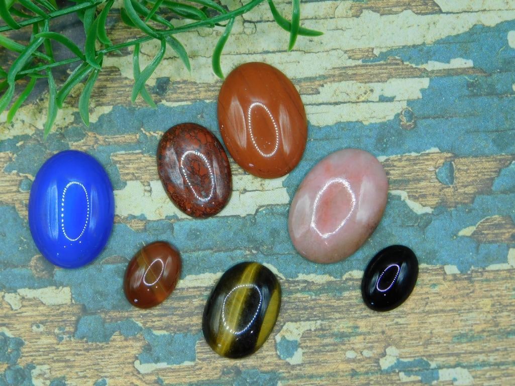 MIXED CABOCHON LOT ROCK STONE LAPIDARY SPECIMEN: MIXED CABOCHON LOT ROCK STONE LAPIDARY SPECIMEN