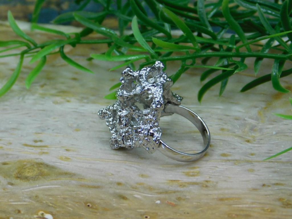 SILVER CLUSTER RING ROCK STONE LAPIDARY SPECIMEN - 2