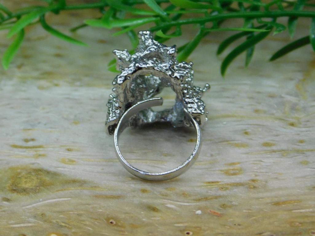 SILVER CLUSTER RING ROCK STONE LAPIDARY SPECIMEN - 3