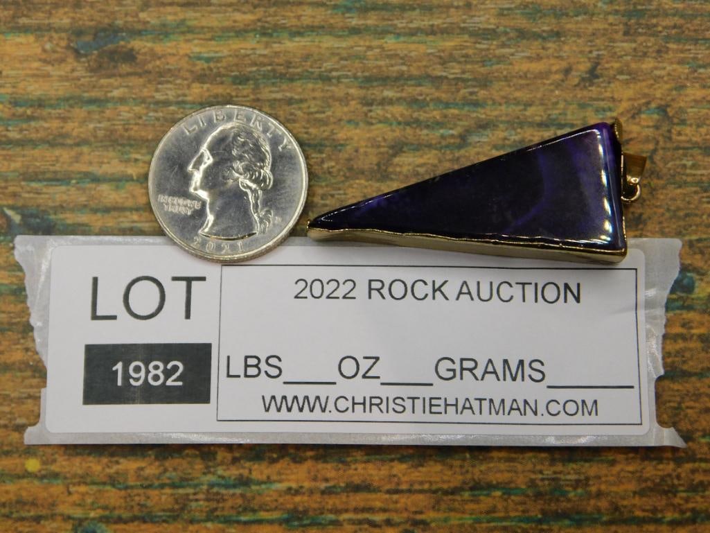 AGATE SLICE PENDANT ROCK STONE LAPIDARY SPECIMEN - 3