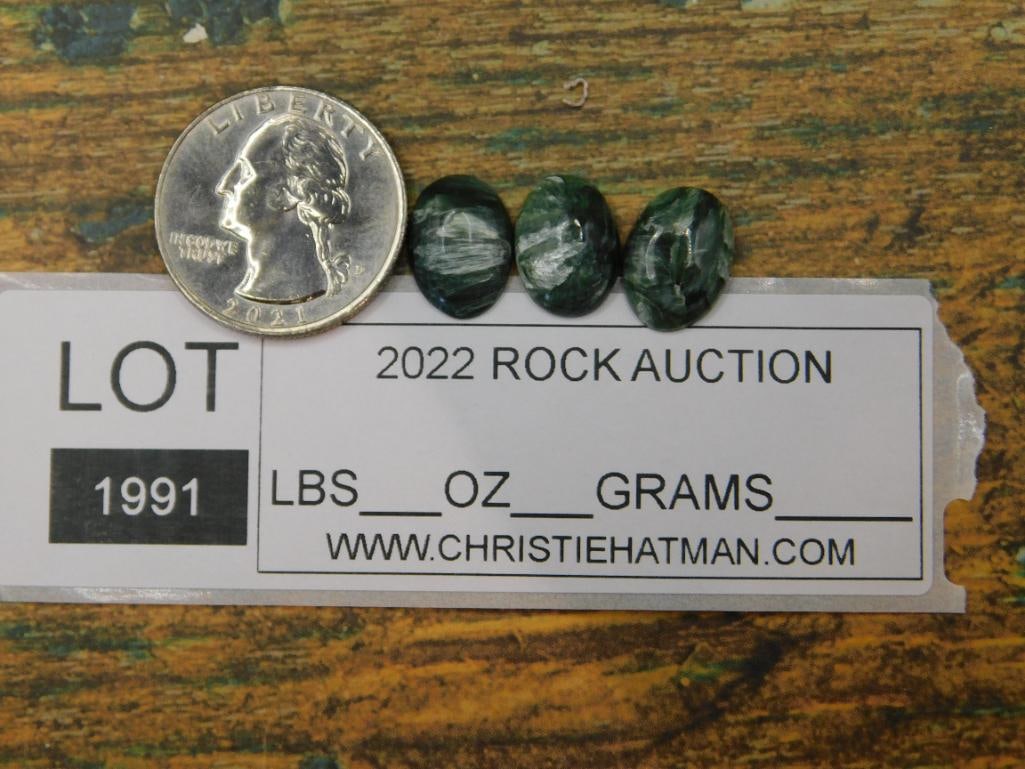 SERAPHINITE CABOCHONS ROCK STONE LAPIDARY SPECIMEN - 3