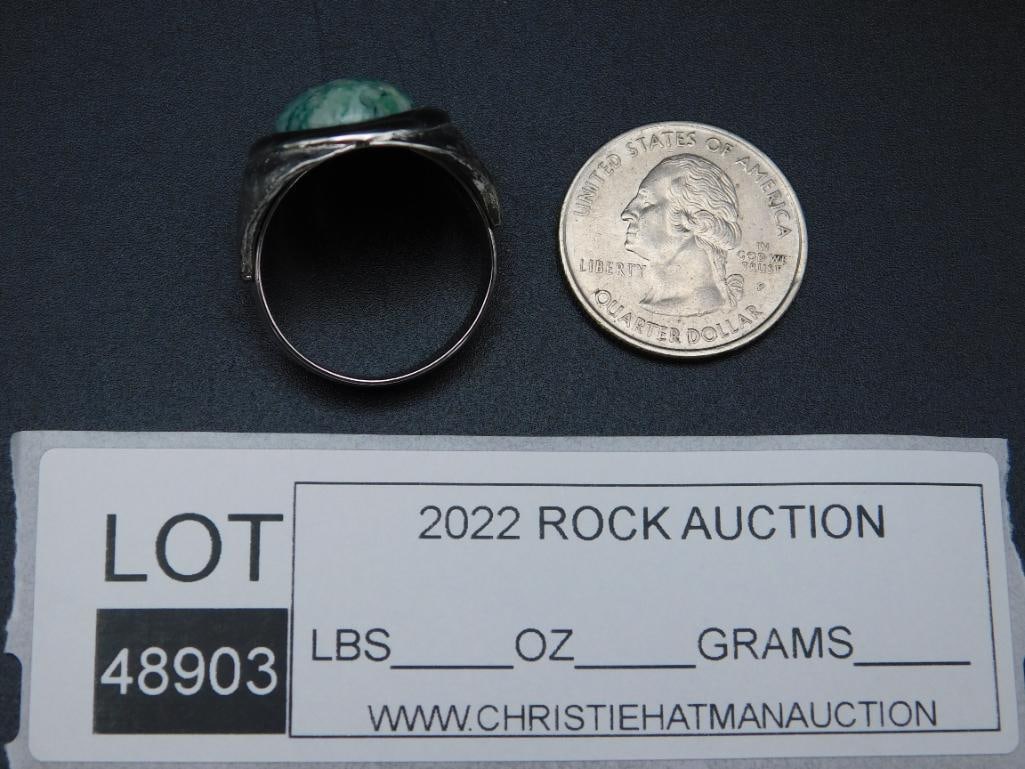 MOSS AGATE RING ROCK STONE LAPIDARY SPECIMEN - 2