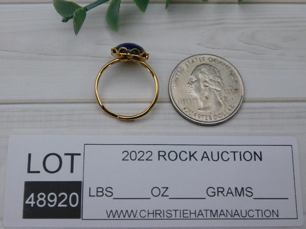 AZURITE RING ROCK STONE LAPIDARY SPECIMEN - 2