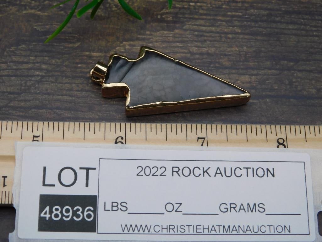 AGATE SLICE PENDANT ROCK STONE LAPIDARY SPECIMEN - 2