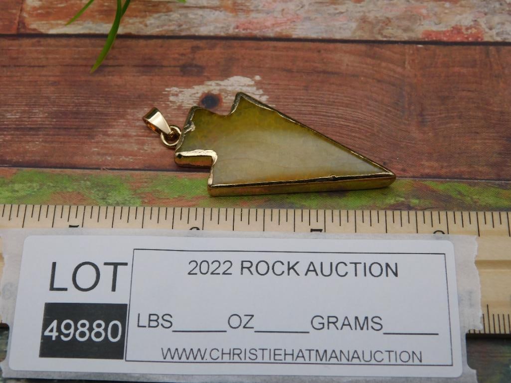 AGATE SLICE PENDANT ROCK STONE LAPIDARY SPECIMEN - 2