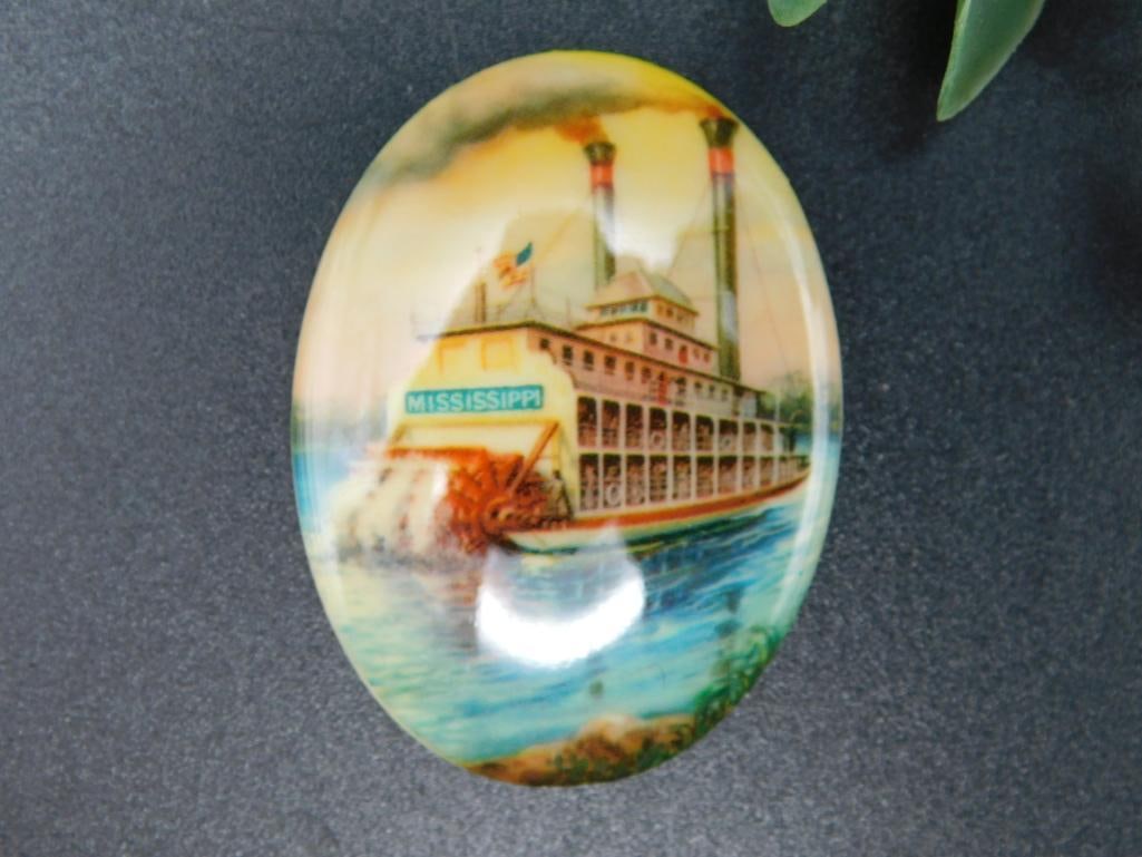 STEAM BOAT CABOCHON ROCK STONE LAPIDARY SPECIMEN: STEAM BOAT CABOCHON ROCK STONE LAPIDARY SPECIMEN