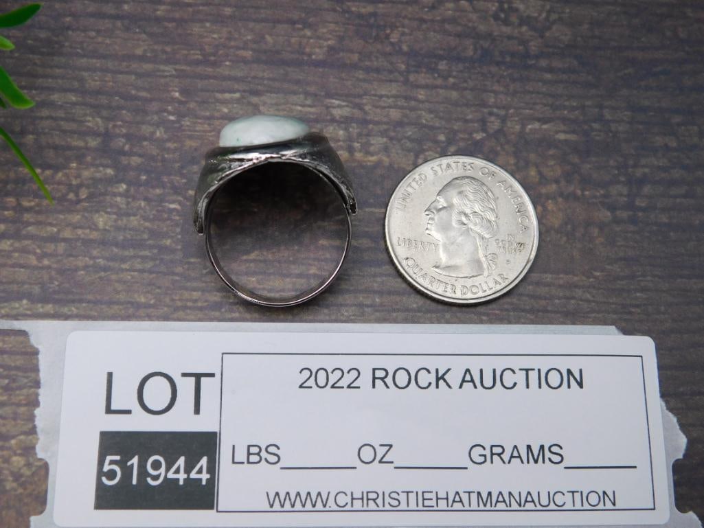 MOSS AGATE RING ROCK STONE LAPIDARY SPECIMEN - 2