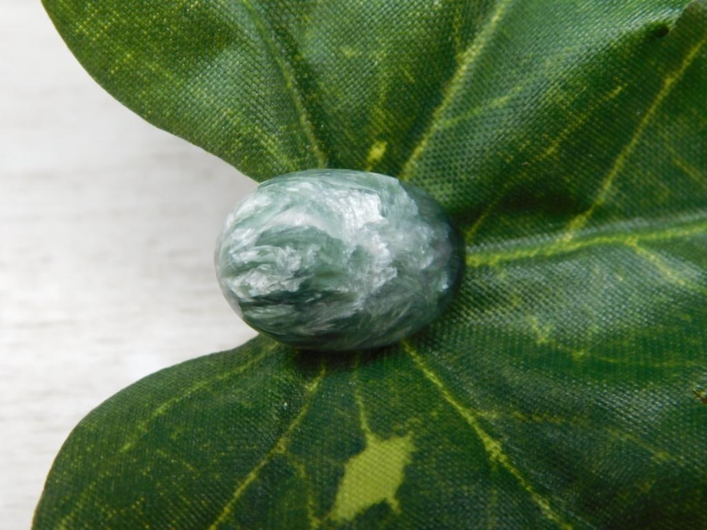 SERAPHINITE CABOCHON ROCK STONE LAPIDARY SPECIMEN: SERAPHINITE CABOCHON ROCK STONE LAPIDARY SPECIMEN