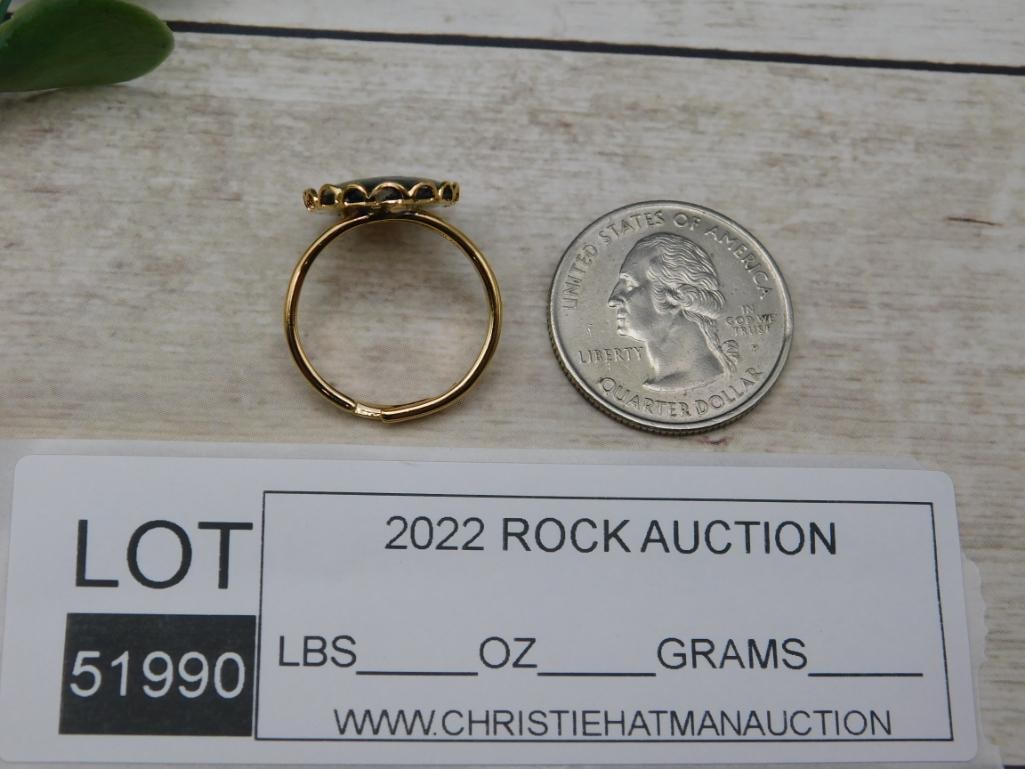 ABALONE STONE RING ROCK STONE LAPIDARY SPECIMEN - 2