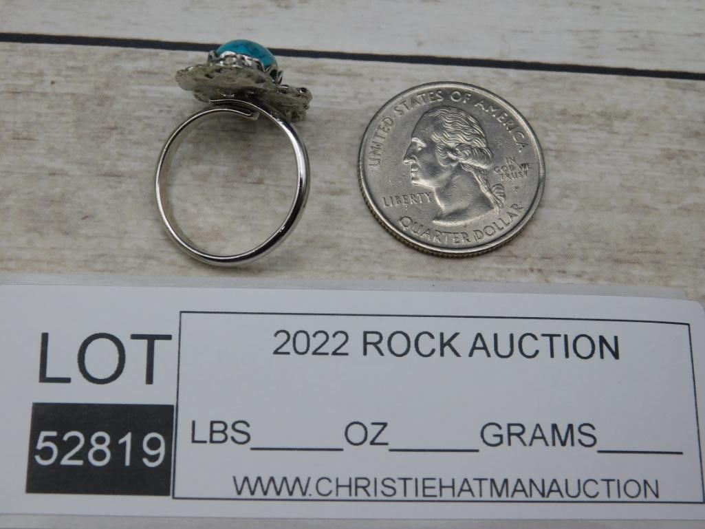 TURQUOISE RING ROCK STONE LAPIDARY SPECIMEN - 2