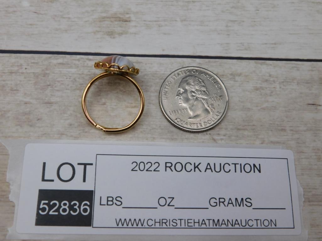 BANDED AGATE RING ROCK STONE LAPIDARY SPECIMEN - 2