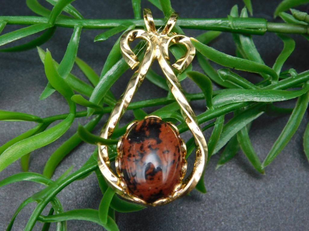 MAHOGANY OBSIDIAN PENDANT ROCK STONE LAPIDARY SPECIMEN: MAHOGANY OBSIDIAN PENDANT ROCK STONE LAPIDARY SPECIMEN