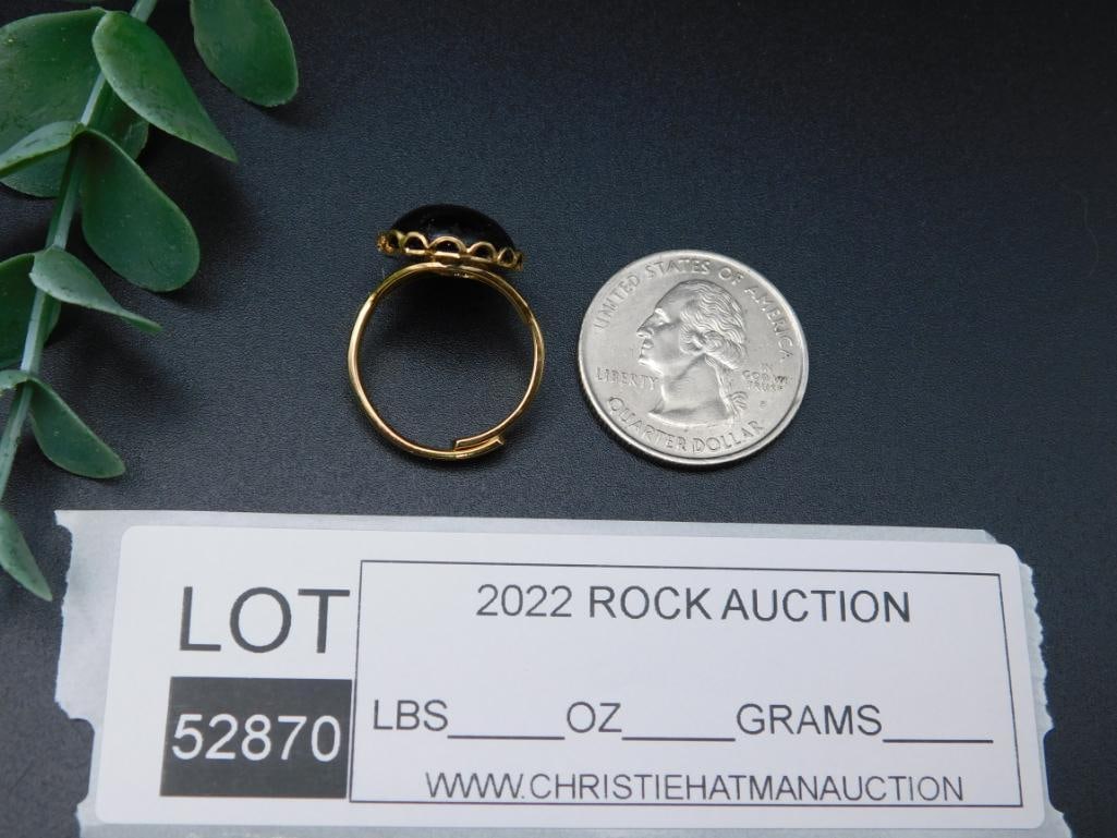 OBSIDIAN RING ROCK STONE LAPIDARY SPECIMEN - 2