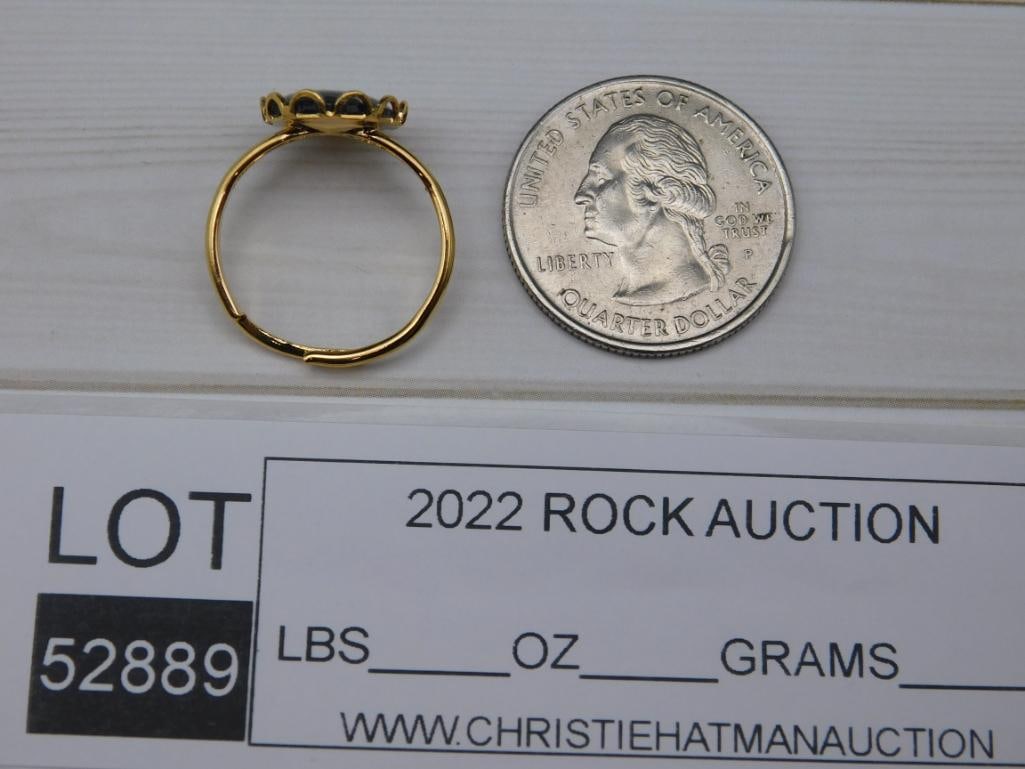 ABALONE STONE RING ROCK STONE LAPIDARY SPECIMEN - 2