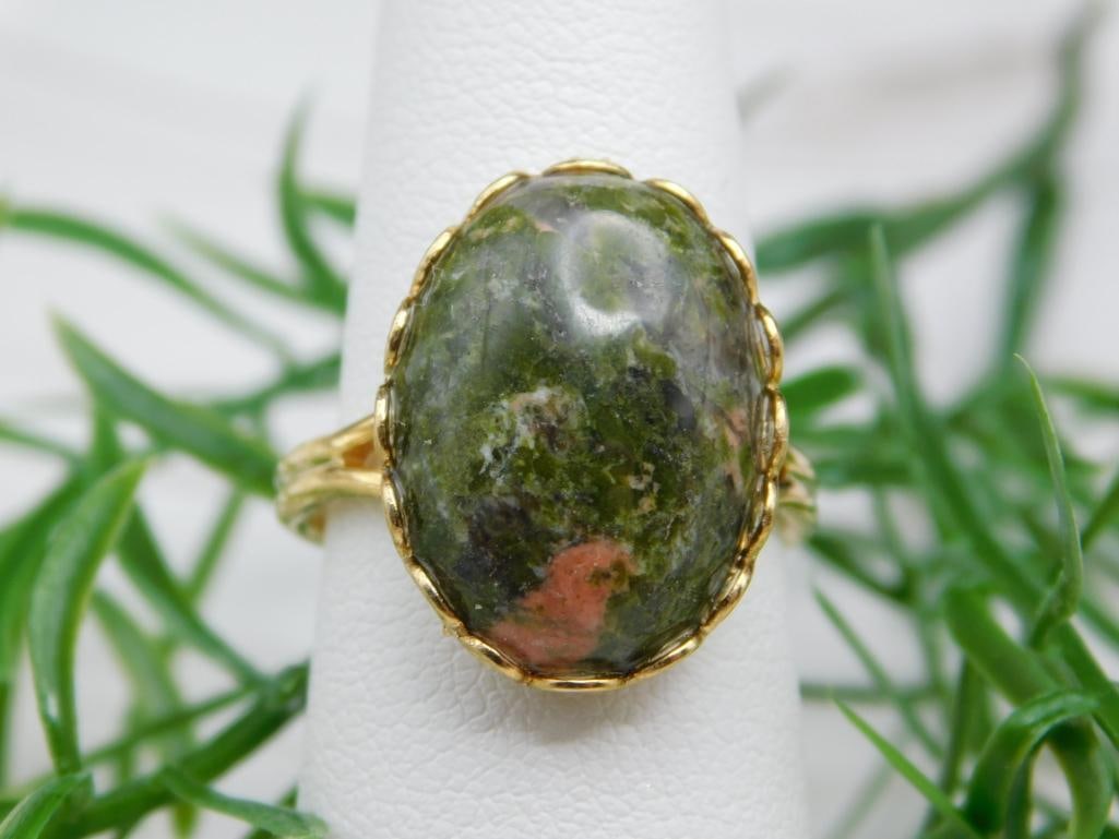 UNAKITE RING ROCK STONE LAPIDARY SPECIMEN: UNAKITE RING ROCK STONE LAPIDARY SPECIMEN