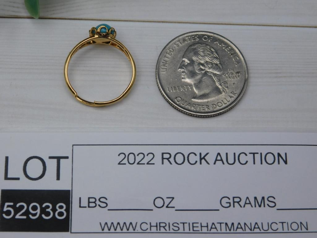 TURQUOISE RING ROCK STONE LAPIDARY SPECIMEN - 2