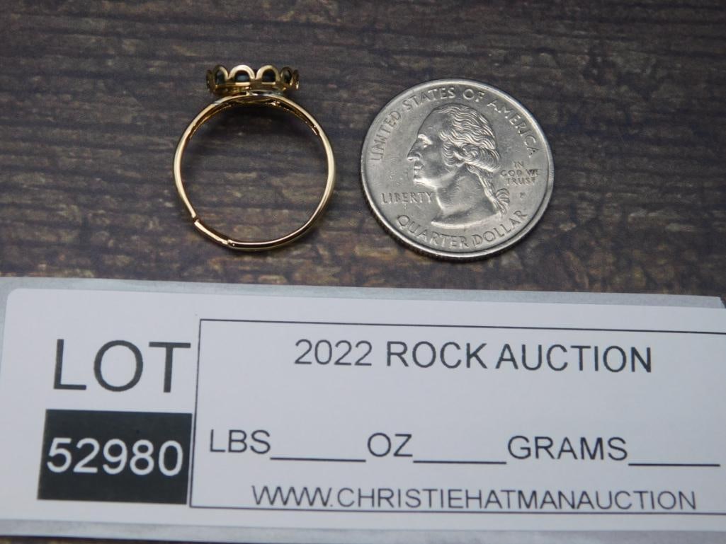 ABALONE STONE RING ROCK STONE LAPIDARY SPECIMEN - 2