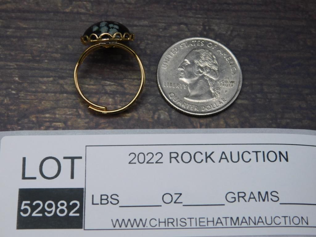 SNOWFLAKE OBSIDIAN RING ROCK STONE LAPIDARY SPECIMEN - 2