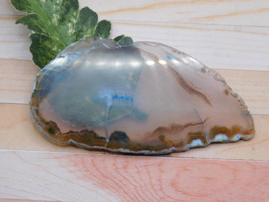 AGATE SLICE ROCK STONE LAPIDARY SPECIMEN: AGATE SLICE ROCK STONE LAPIDARY SPECIMEN