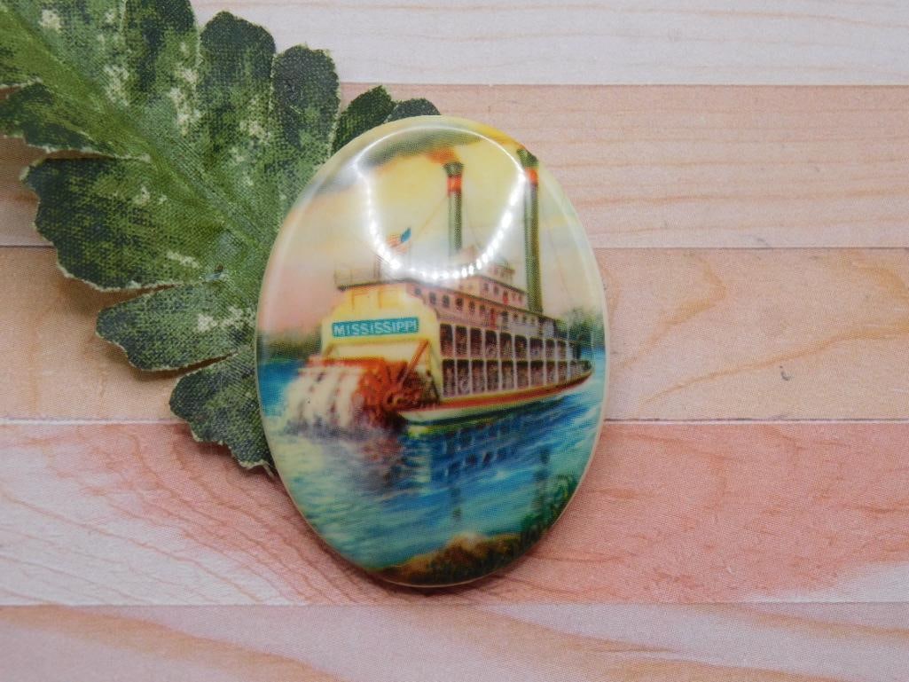 STEAM BOAT CABOCHON ROCK STONE LAPIDARY SPECIMEN: STEAM BOAT CABOCHON ROCK STONE LAPIDARY SPECIMEN