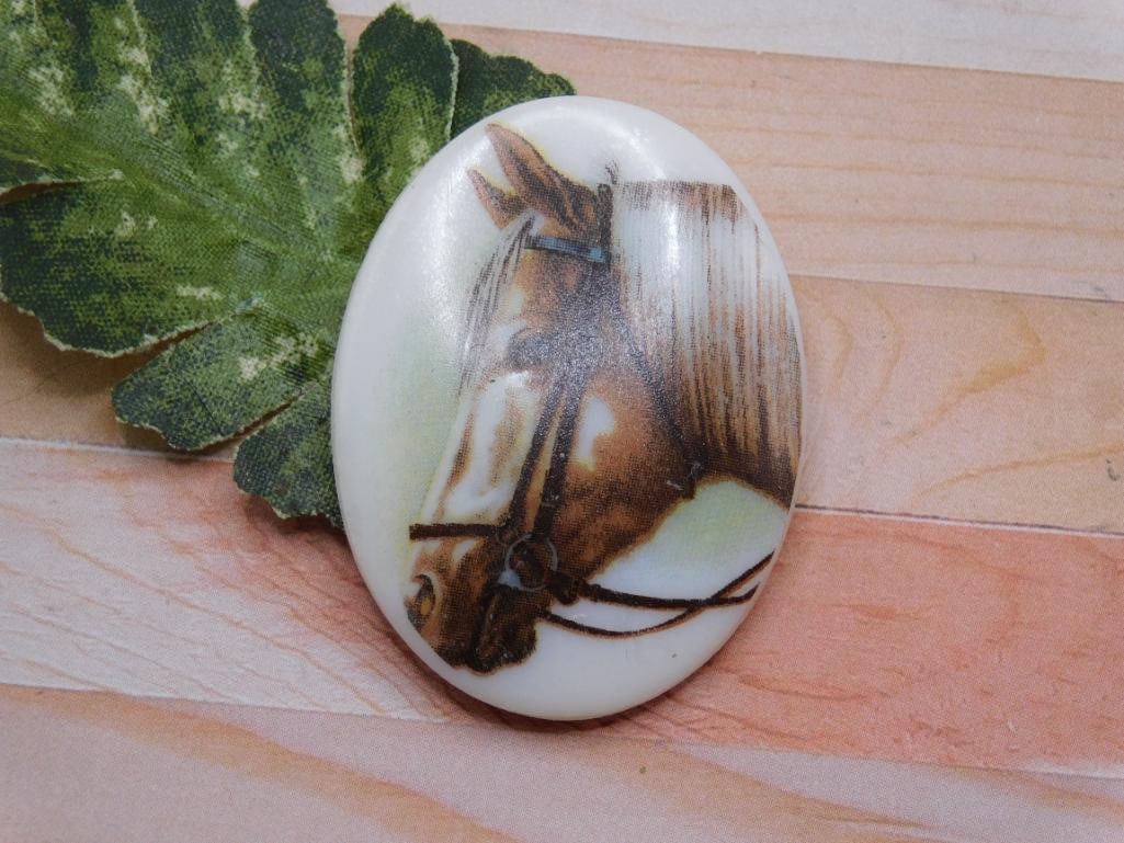 HORSE CABOCHON ROCK STONE LAPIDARY SPECIMEN: HORSE CABOCHON ROCK STONE LAPIDARY SPECIMEN