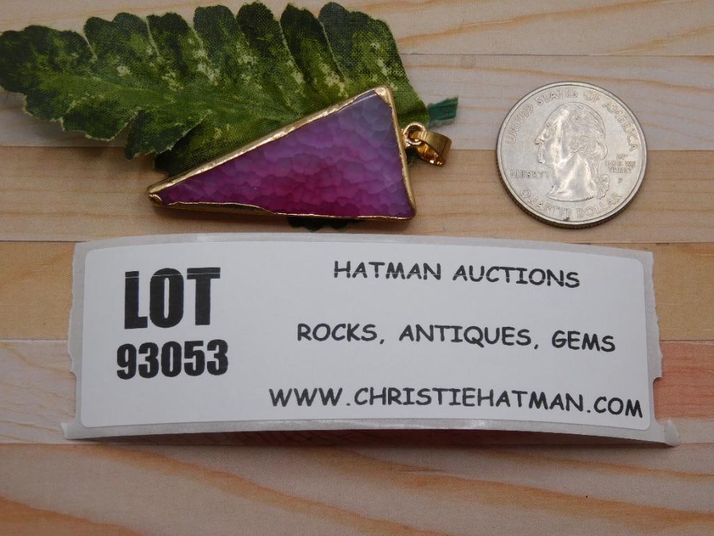 AGATE SLICE PENDANT ROCK STONE LAPIDARY SPECIMEN - 2