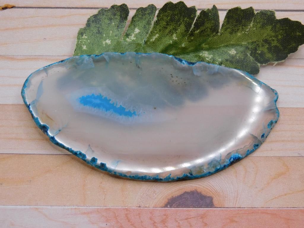 AGATE SLICE ROCK STONE LAPIDARY SPECIMEN: AGATE SLICE ROCK STONE LAPIDARY SPECIMEN