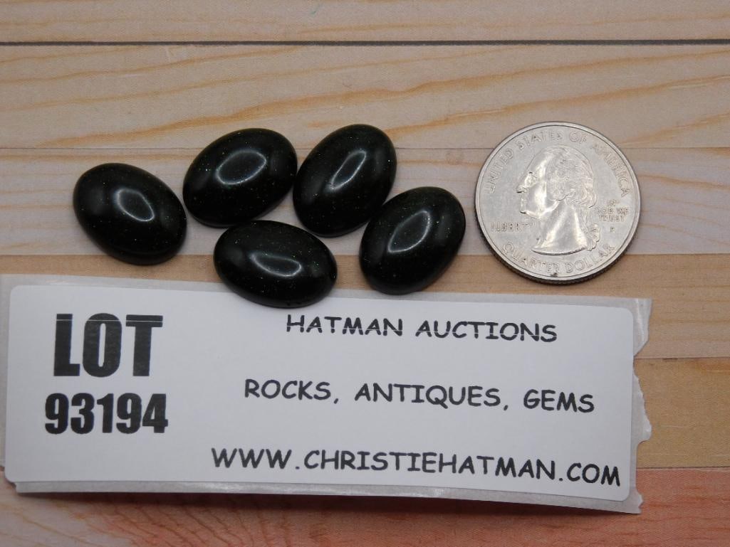 OBSIDIAN CABOCHONS ROCK STONE LAPIDARY SPECIMEN - 2