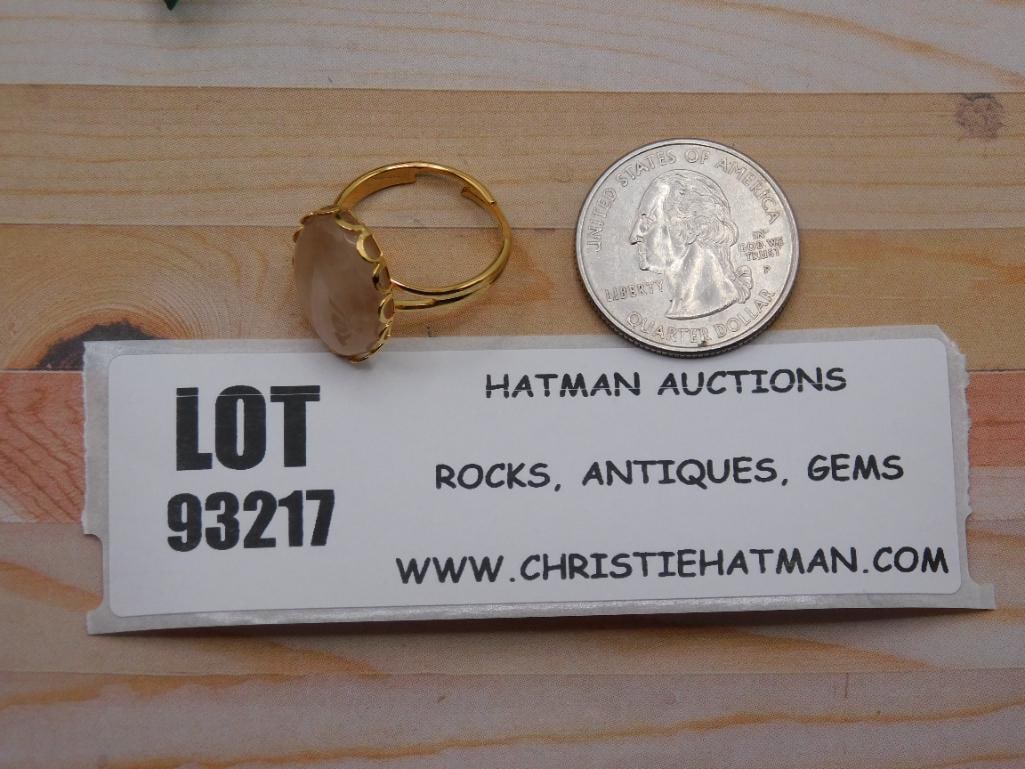 ROSE QUARTZ RING ROCK STONE LAPIDARY SPECIMEN - 2