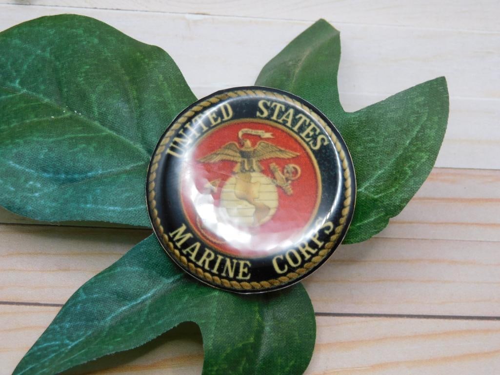 UNITED STATES MARINE CORPS CABOCHON ROCK STONE LAPIDARY SPECIMEN: UNITED STATES MARINE CORPS CABOCHON ROCK STONE LAPIDARY SPECIMEN