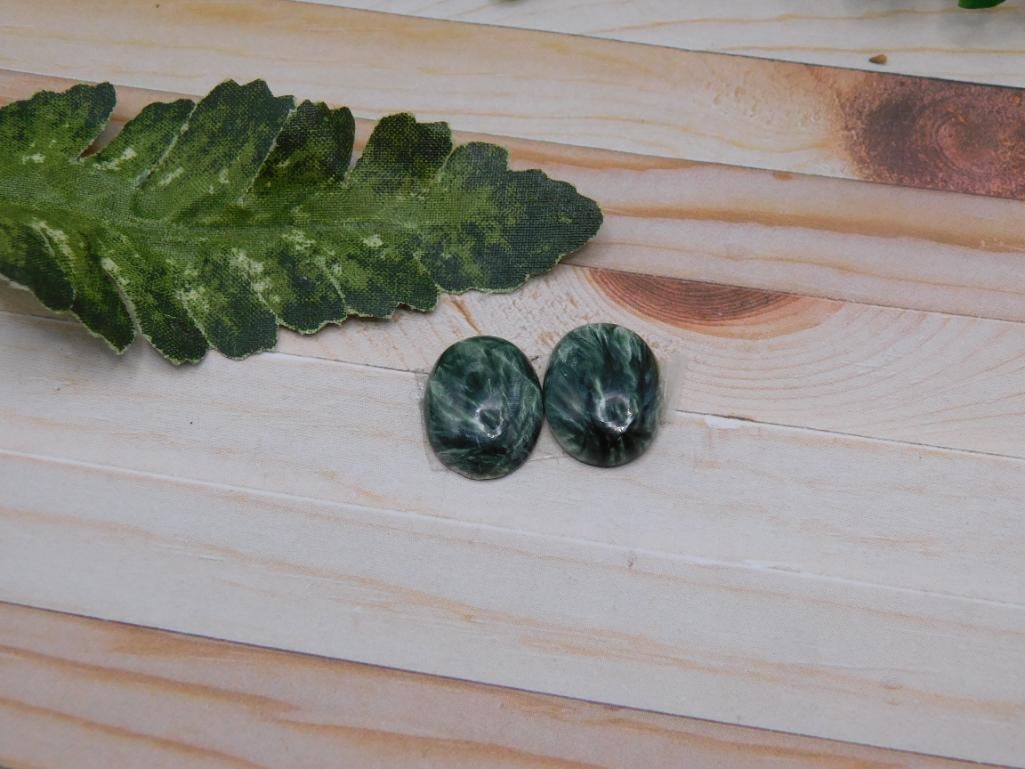 SERAPHINITE CABOCHONS ROCK STONE LAPIDARY SPECIMEN: SERAPHINITE CABOCHONS ROCK STONE LAPIDARY SPECIMEN