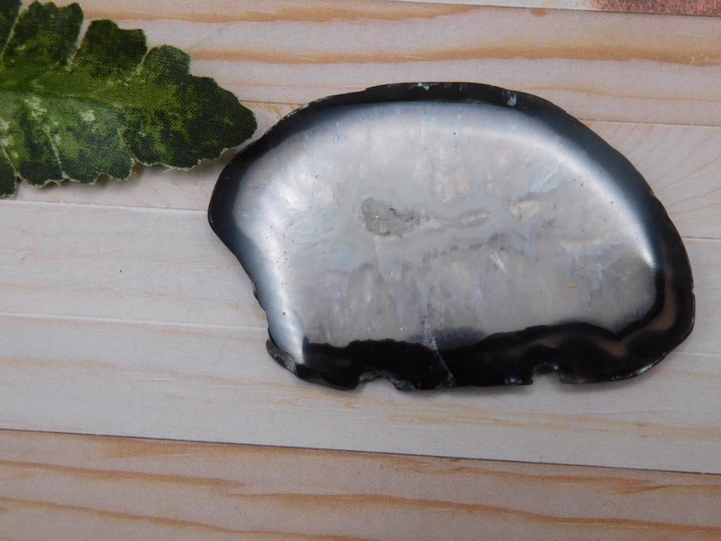 AGATE SLICE ROCK STONE LAPIDARY SPECIMEN: AGATE SLICE ROCK STONE LAPIDARY SPECIMEN