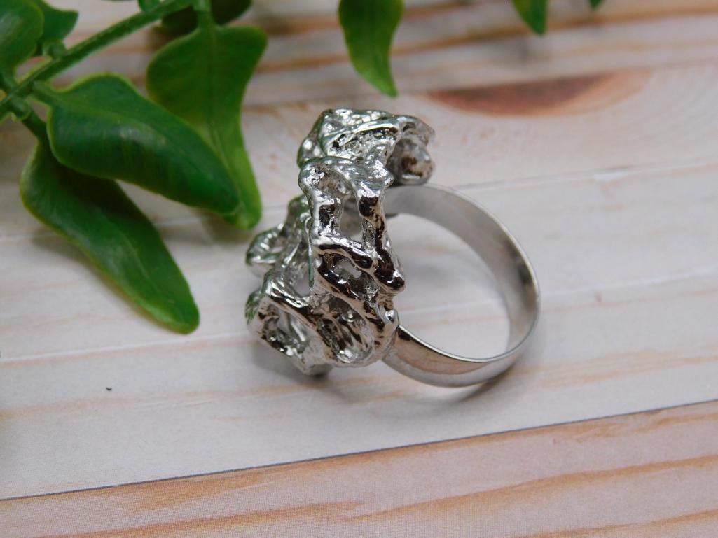 SILVER CLUSTER RING ROCK STONE LAPIDARY SPECIMEN - 2