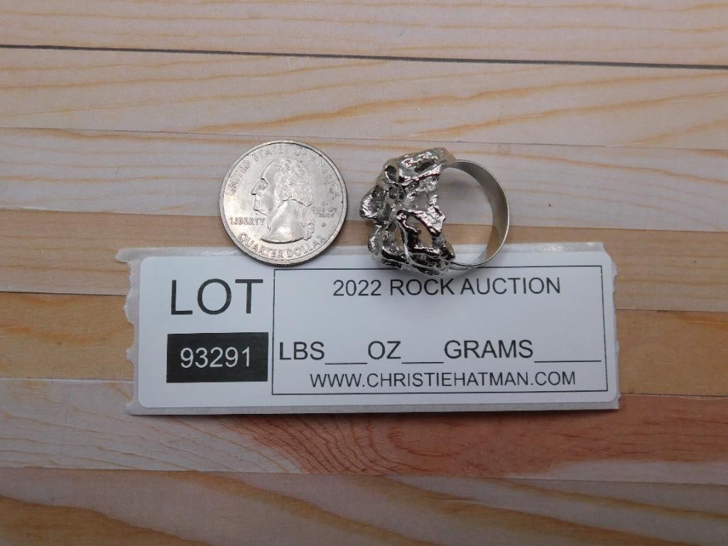 SILVER CLUSTER RING ROCK STONE LAPIDARY SPECIMEN - 4