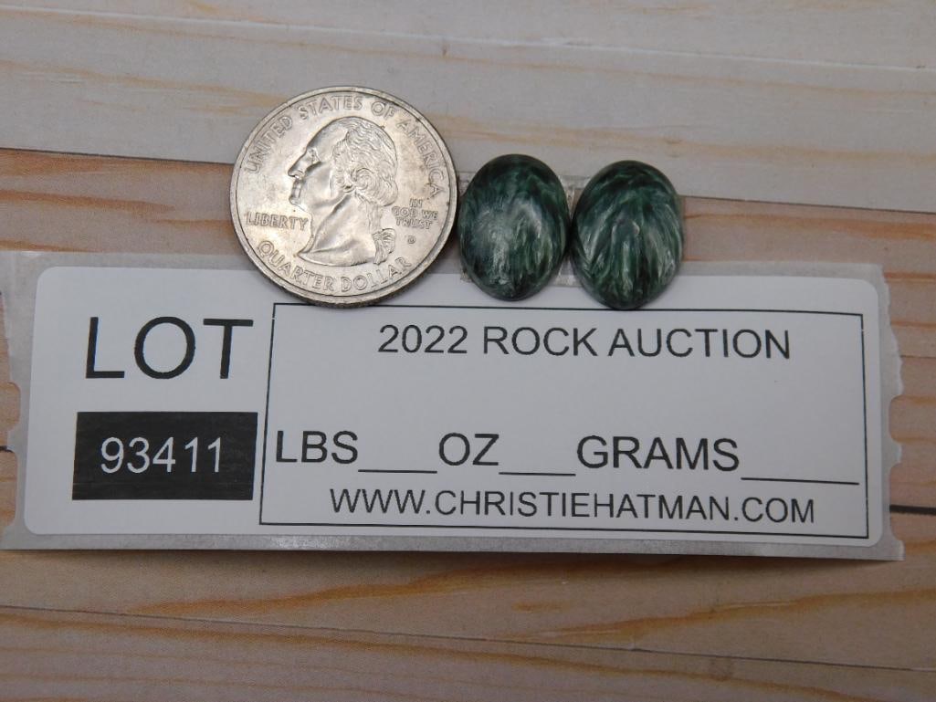 SERAPHINITE CABOCHONS ROCK STONE LAPIDARY SPECIMEN - 2