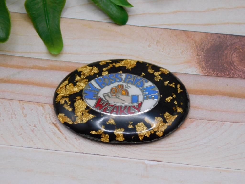 GOLD FLECKED MY BOSS CABOCHON ROCK STONE LAPIDARY SPECIMEN: GOLD FLECKED MY BOSS CABOCHON ROCK STONE LAPIDARY SPECIMEN