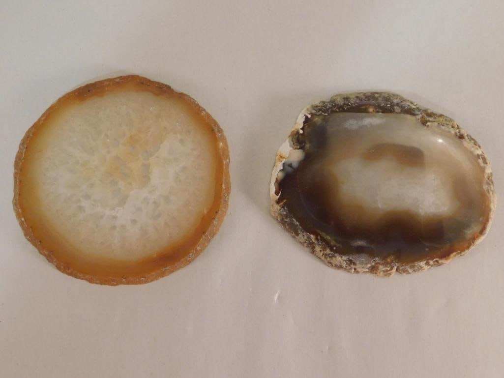 AGATE SLICE ROCK STONE LAPIDARY SPECIMEN: AGATE SLICE ROCK STONE LAPIDARY SPECIMEN