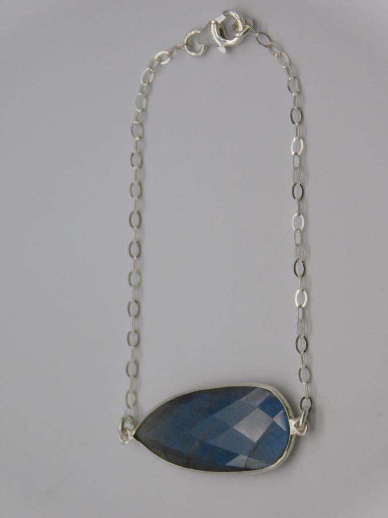 LABRADORITE STERLING SILVER BRACELET ROCK STONE LAPIDARY SPECIMEN (1 of 4)