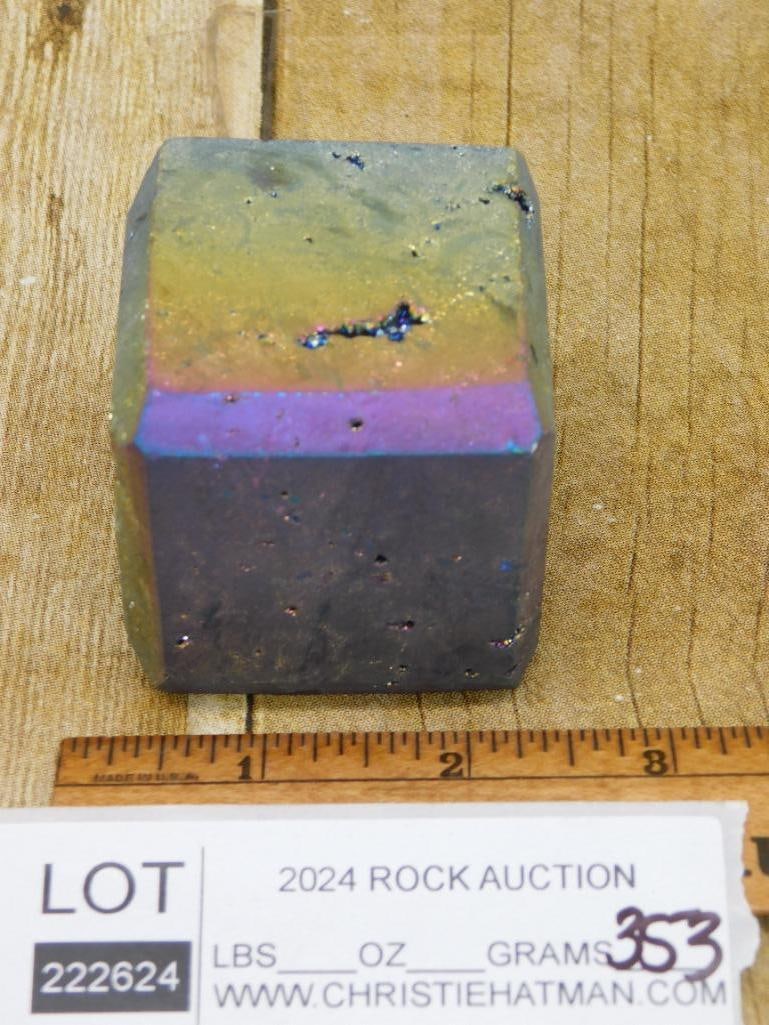 RAINBOW TITANIUM CUBE ROCK STONE LAPIDARY SPECIMEN - 2