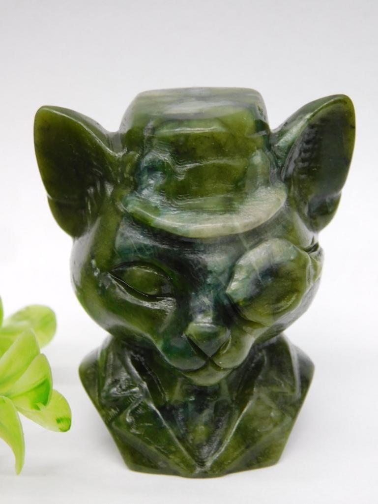 STEMPUNK CAT STONE SCULPTURE ROCK STONE LAPIDARY SPECIMEN: STEMPUNK CAT STONE SCULPTURE ROCK STONE LAPIDARY SPECIMEN