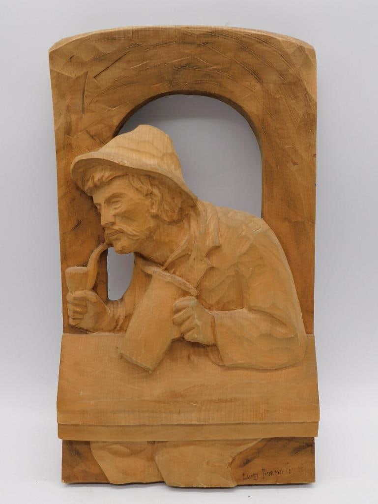 HAND-CARVED WOODEN FOLK ART SCULPTURE (1 of 3)