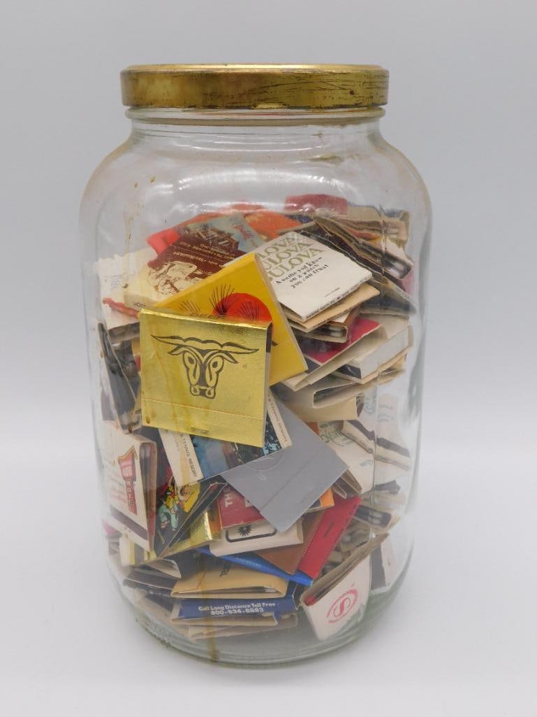 GLASS JAR FILLED WITH MATCHBOOKS (1 of 2)