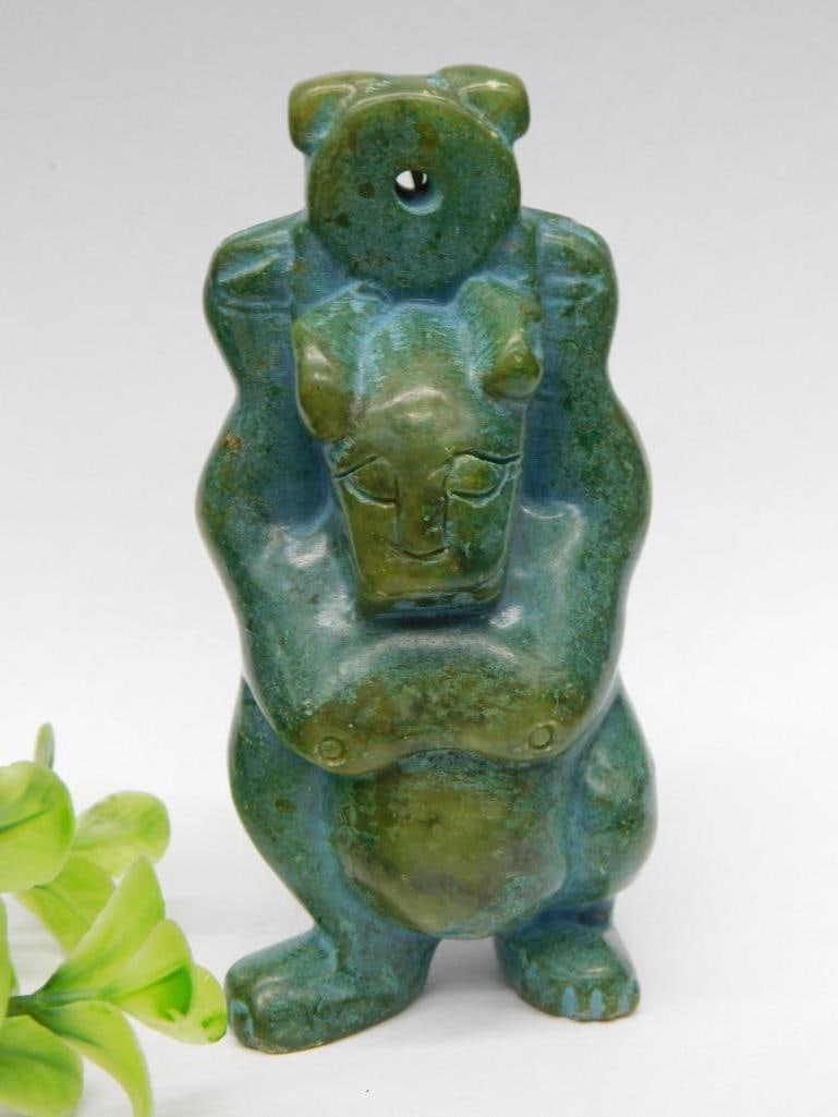 CARVED JADE CREATURE STATUE ROCK STONE LAPIDARY SPECIMEN (1 of 3)