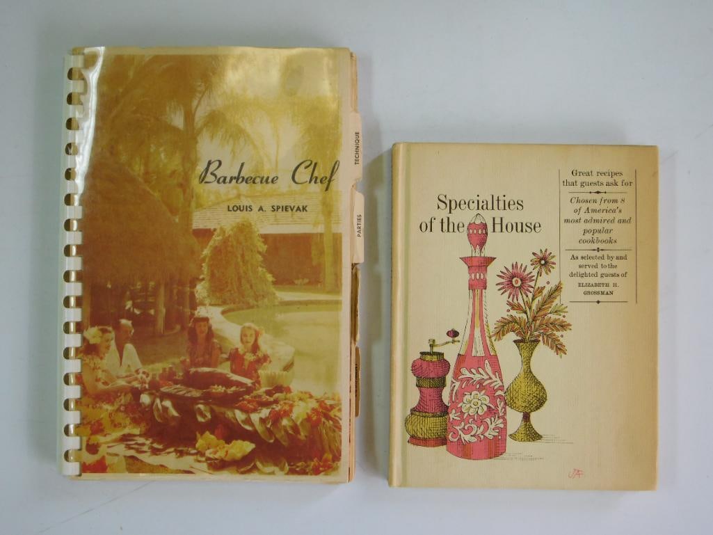 1954 VINTAGE COOKBOOKS BARBECUE CHEF AND SPECIALTIES OF THE HOUSE (1 of 6)