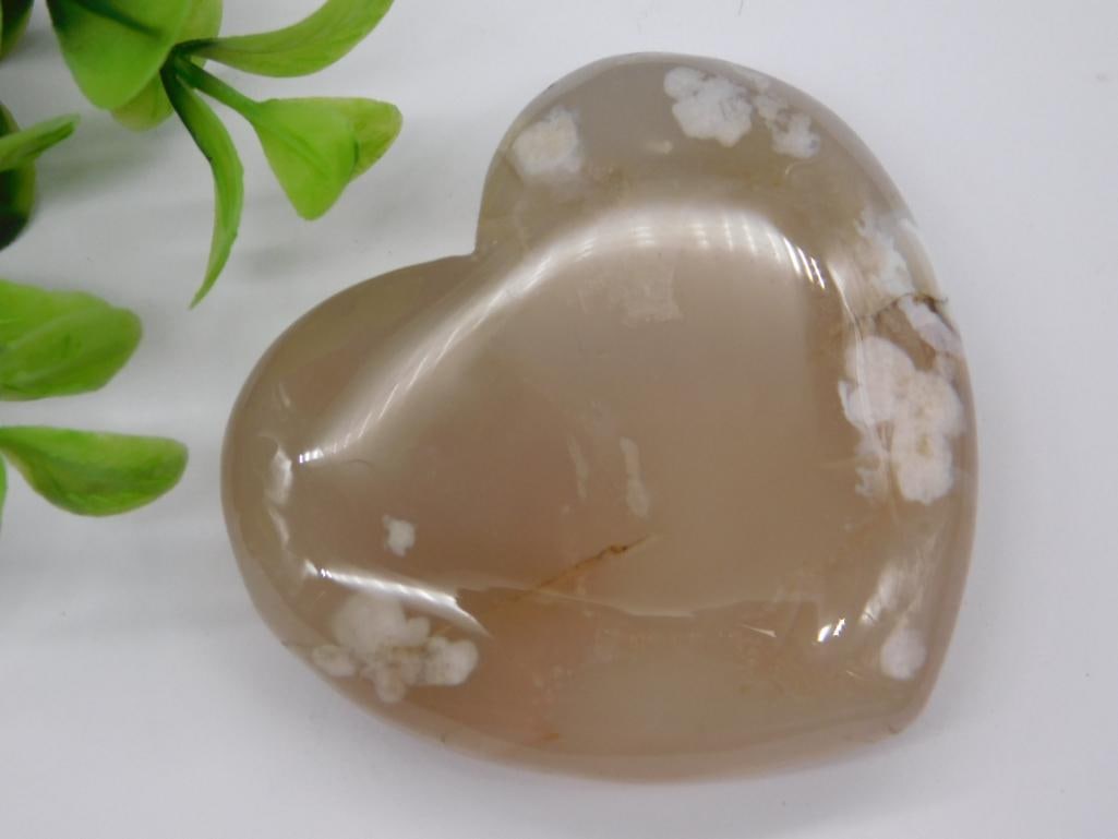 FLOWER PETAL AGATE HEART ROCK STONE LAPIDARY SPECIMEN (1 of 2)