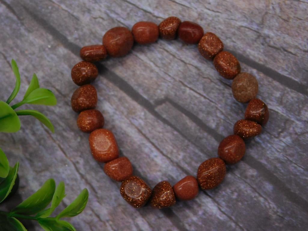 GOLDSTONE STRETCH BRACELET ROCK STONE LAPIDARY SPECIMEN (1 of 2)