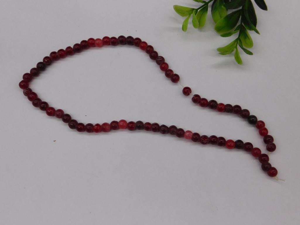 STRAWBERRY QUARTZ BEADS ROCK STONE LAPIDARY SPECIMEN: STRAWBERRY QUARTZ BEADS ROCK STONE LAPIDARY SPECIMEN