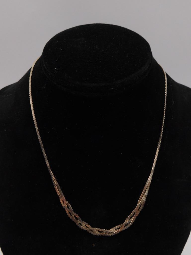 BRAIDED CHAIN NECKLACE VINTAGE JEWELRY (1 of 2)