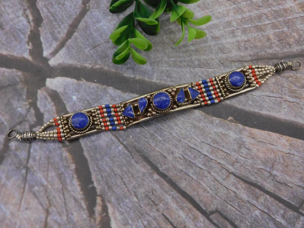LAPIS LAZULI BRACELET ROCK STONE LAPIDARY SPECIMEN: LAPIS LAZULI BRACELET ROCK STONE LAPIDARY SPECIMEN